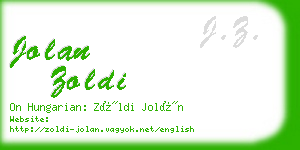 jolan zoldi business card